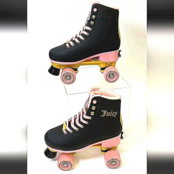 New! Box!Juicy Couture Black Skates with Pink-These Fit Adult UpTo Size 7-8.5 - Picture 4 of 10